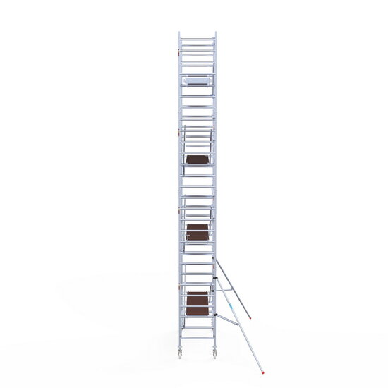 Euroscaffold Rolsteiger Euroscaffold Original 90x250 9,2m werkhoogte tegen de gevel