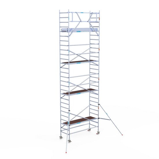 Euroscaffold Rolsteiger Euroscaffold Original 90x250 9,2m werkhoogte tegen de gevel