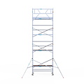 Euroscaffold Rolsteiger Euroscaffold Original 90x250 9,2m werkhoogte tegen de gevel