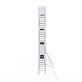 Euroscaffold Rolsteiger Euroscaffold Original 90x250 10,2m werkhoogte tegen de gevel