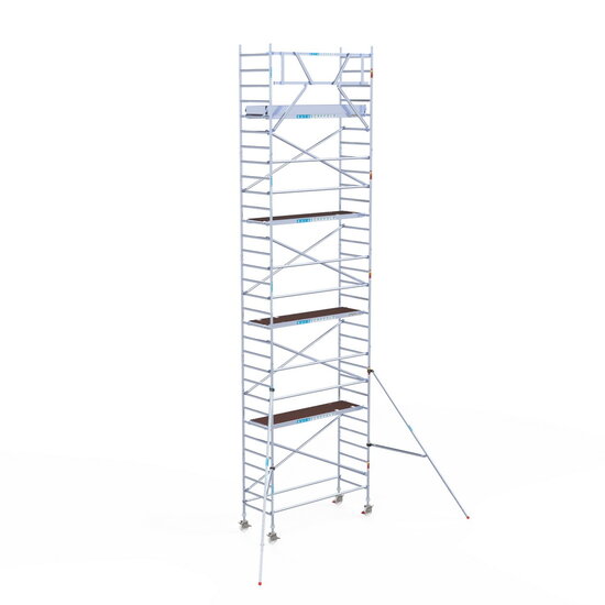 Euroscaffold Rolsteiger Euroscaffold Original 90x250 10,2m werkhoogte tegen de gevel