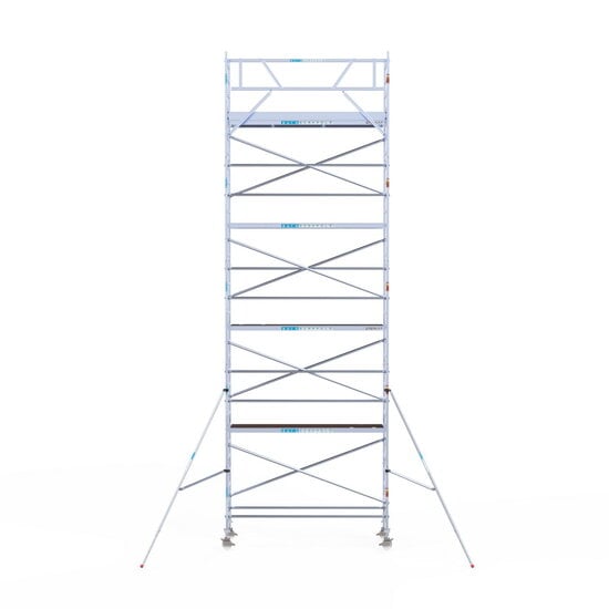 Euroscaffold Rolsteiger Euroscaffold Original 90x305 10,2m werkhoogte tegen de gevel