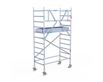 Rolsteiger Euroscaffold Original 90x190 4,2m werkhoogte carbon vloer tegen de gevel