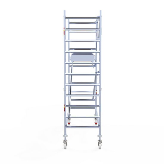 Euroscaffold Rolsteiger Euroscaffold Original 90x250 4,2m werkhoogte carbon vloer tegen de gevel