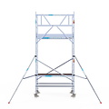 Euroscaffold Rolsteiger Euroscaffold Original 90x190 5,2m werkhoogte carbon vloer tegen de gevel