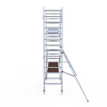 Euroscaffold Rolsteiger Euroscaffold Original 90x305 5,2m werkhoogte carbon vloer tegen de gevel