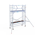 Euroscaffold Rolsteiger Euroscaffold Original 90x305 5,2m werkhoogte carbon vloer tegen de gevel