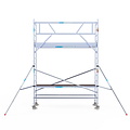 Euroscaffold Rolsteiger Euroscaffold Original 90x305 5,2m werkhoogte carbon vloer tegen de gevel