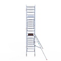 Euroscaffold Rolsteiger Euroscaffold Original 90x190 6,2m werkhoogte carbon vloer tegen de gevel