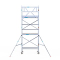 Euroscaffold Rolsteiger Euroscaffold Original 90x190 6,2m werkhoogte carbon vloer tegen de gevel