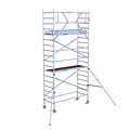 Euroscaffold Rolsteiger Euroscaffold Original 90x250 6,2m werkhoogte carbon vloer tegen de gevel