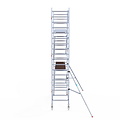 Euroscaffold Rolsteiger Euroscaffold Original 90x305 6,2m werkhoogte carbon vloer tegen de gevel