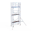 Euroscaffold Rolsteiger Euroscaffold Original 90x250 7,2m werkhoogte carbon vloer tegen de gevel