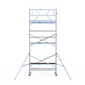 Euroscaffold Rolsteiger Euroscaffold Original 90x250 7,2m werkhoogte carbon vloer tegen de gevel