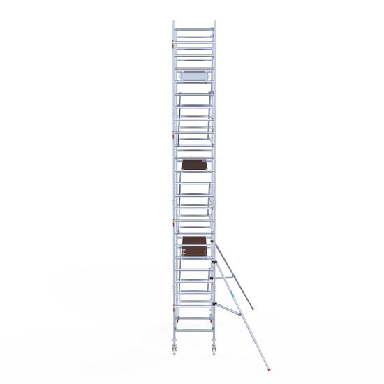 Euroscaffold Rolsteiger Euroscaffold Original 90x250 8,2m werkhoogte carbon vloer tegen de gevel