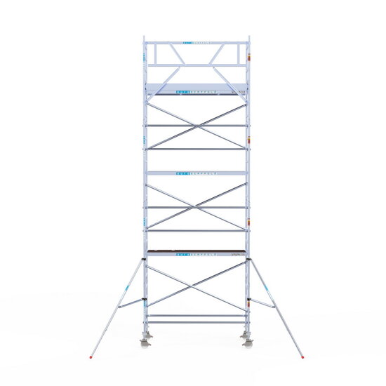 Euroscaffold Rolsteiger Euroscaffold Original 90x250 8,2m werkhoogte carbon vloer tegen de gevel