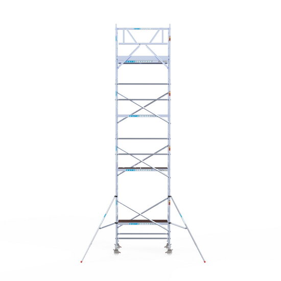 Euroscaffold Rolsteiger Euroscaffold Original 90x190 9,2m werkhoogte carbon vloer tegen de gevel