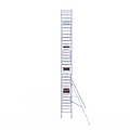 Euroscaffold Rolsteiger Euroscaffold Original 90x190 10,2m werkhoogte carbon vloer tegen de gevel