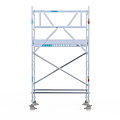 Euroscaffold Rolsteiger Euroscaffold Original 75x190 4,2m werkhoogte tegen de gevel