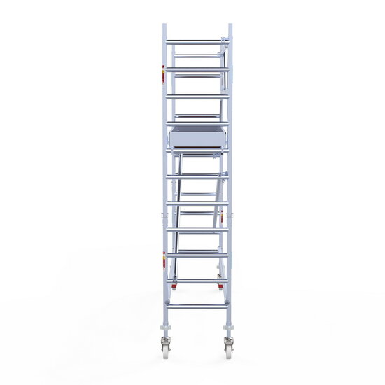 Euroscaffold Rolsteiger Euroscaffold Original 75x305 4,2m werkhoogte tegen de gevel