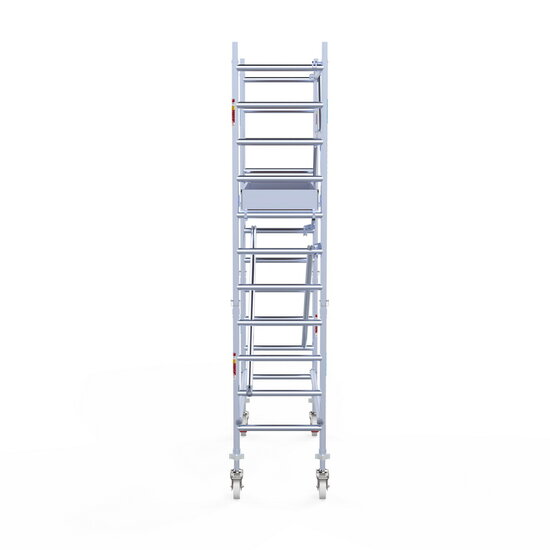 Euroscaffold Rolsteiger Euroscaffold Original 75x190 4,2m werkhoogte carbon vloer tegen de gevel