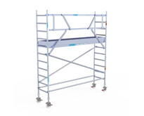 Rolsteiger Euroscaffold Original 75x305 4,2m werkhoogte carbon vloer tegen de gevel