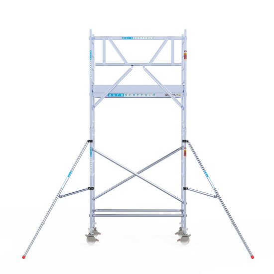 Euroscaffold Rolsteiger Euroscaffold Original 75x190 5,2m werkhoogte tegen de gevel