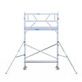 Euroscaffold Rolsteiger Euroscaffold Original 75x250 5,2m werkhoogte carbon vloer tegen de gevel