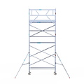 Euroscaffold Rolsteiger Euroscaffold Original 75x250 7,2m werkhoogte tegen de gevel