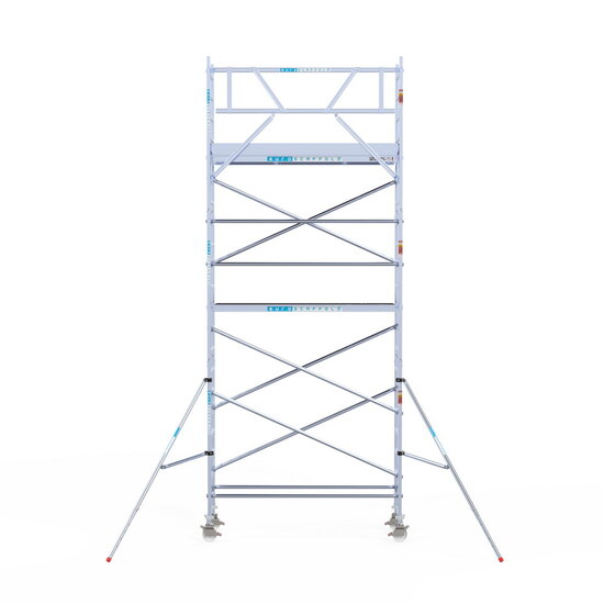 Euroscaffold Rolsteiger Euroscaffold Original 75x250 7,2m werkhoogte tegen de gevel