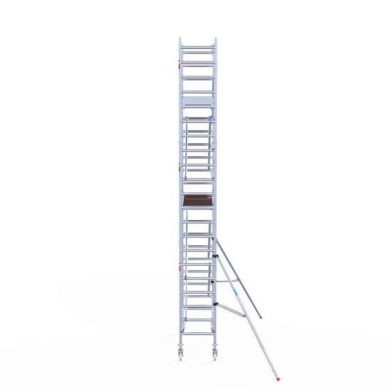 Euroscaffold Rolsteiger Euroscaffold Original 75x190 7,2m werkhoogte carbon vloer tegen de gevel