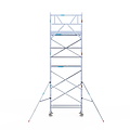 Euroscaffold Rolsteiger Euroscaffold Original 75x190 7,2m werkhoogte carbon vloer tegen de gevel