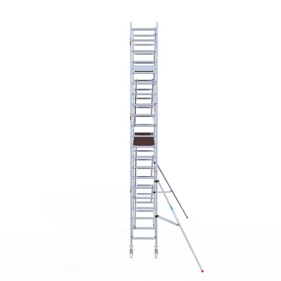 Euroscaffold Rolsteiger Euroscaffold Original 75x305 7,2m werkhoogte carbon vloer tegen de gevel