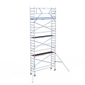 Euroscaffold Rolsteiger Euroscaffold Original 75x305 8,2m werkhoogte carbon vloer tegen de gevel