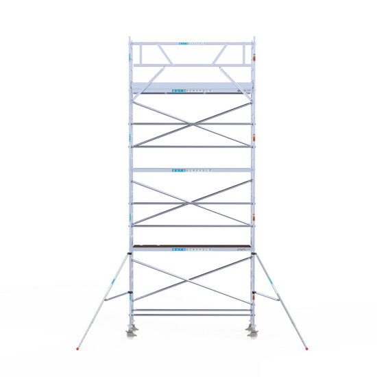 Euroscaffold Rolsteiger Euroscaffold Original 75x305 8,2m werkhoogte carbon vloer tegen de gevel