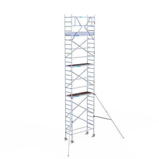 Euroscaffold Rolsteiger Euroscaffold Original 75x190 9,2m werkhoogte tegen de gevel