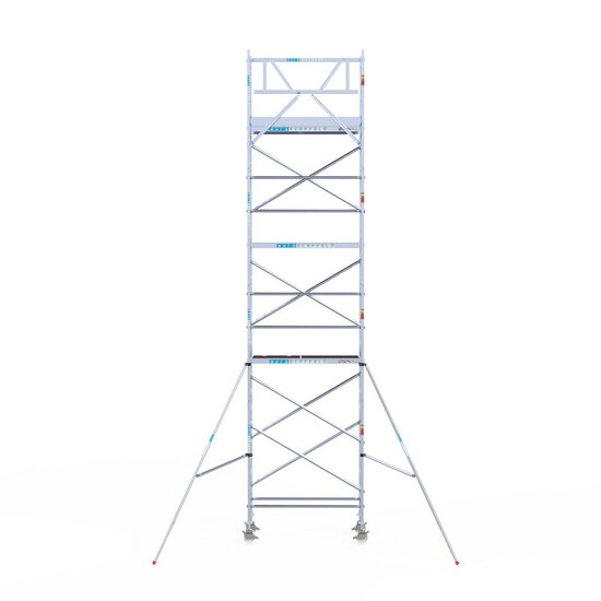 Euroscaffold Rolsteiger Euroscaffold Original 75x190 9,2m werkhoogte tegen de gevel