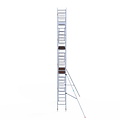 Euroscaffold Rolsteiger Euroscaffold Original 75x305 9,2m werkhoogte carbon vloer tegen de gevel