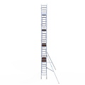 Euroscaffold Rolsteiger Euroscaffold Original 75x305 10,2m werkhoogte carbon vloer tegen de gevel