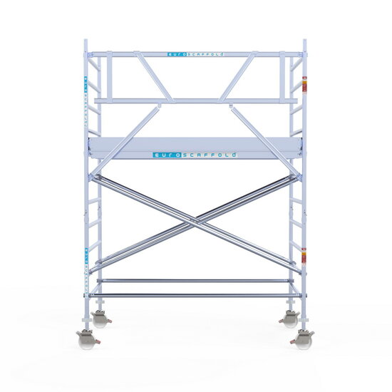 Euroscaffold Rolsteiger Euroscaffold Original 135x250 4,2m werkhoogte tegen de gevel