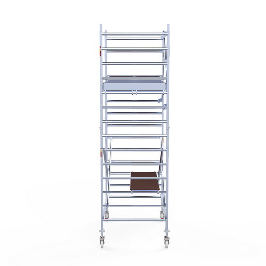 Euroscaffold Rolsteiger Euroscaffold Original 135x190 5,2m werkhoogte carbon vloer tegen de gevel