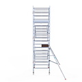 Euroscaffold Rolsteiger Euroscaffold Original 135x190 6,2m werkhoogte carbon vloer tegen de gevel