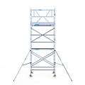 Euroscaffold Rolsteiger Euroscaffold Original 135x190 6,2m werkhoogte carbon vloer tegen de gevel