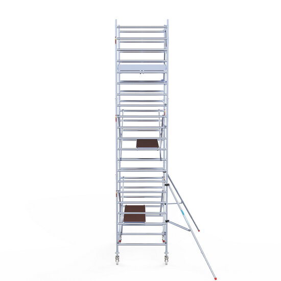 Euroscaffold Rolsteiger Euroscaffold Original 135x190 7,2m werkhoogte carbon vloer tegen de gevel