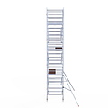 Euroscaffold Rolsteiger Euroscaffold Original 135x190 8,2m werkhoogte carbon vloer tegen de gevel