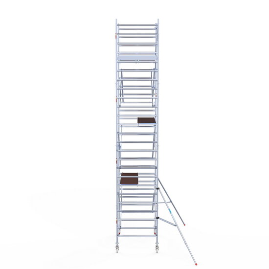 Euroscaffold Rolsteiger Euroscaffold Original 135x190 8,2m werkhoogte carbon vloer tegen de gevel