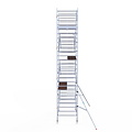 Euroscaffold Rolsteiger Euroscaffold Original 135x305 8,2m werkhoogte carbon vloer tegen de gevel