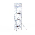 Euroscaffold Rolsteiger Euroscaffold Original 135x190 9,2m werkhoogte carbon vloer tegen de gevel