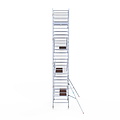 Euroscaffold Rolsteiger Euroscaffold Original 135x250 9,2m werkhoogte carbon vloer tegen de gevel