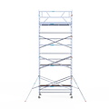 Euroscaffold Rolsteiger Euroscaffold Original 135x305 9,2m werkhoogte carbon vloer tegen de gevel